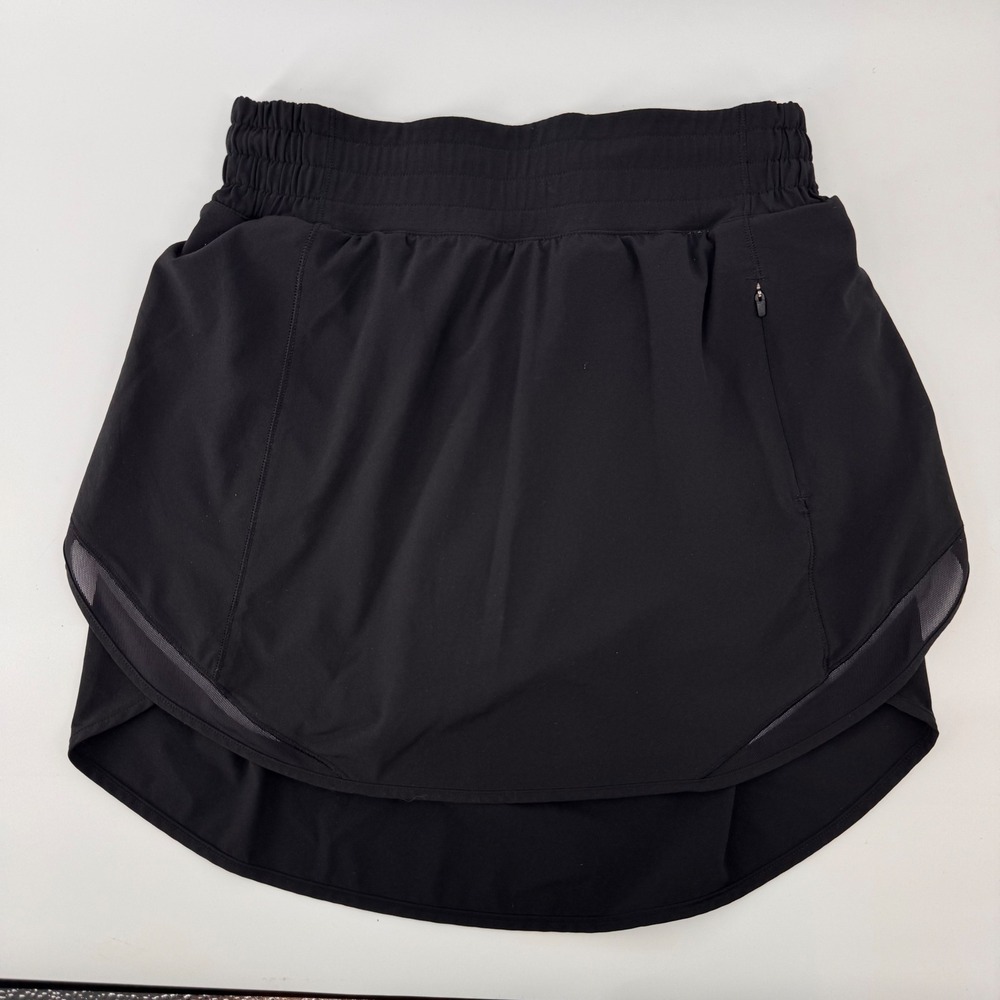 Lululemon Hotty Hot High Rise Skirt Women 4 Black Mid Rise Running W8ADFR